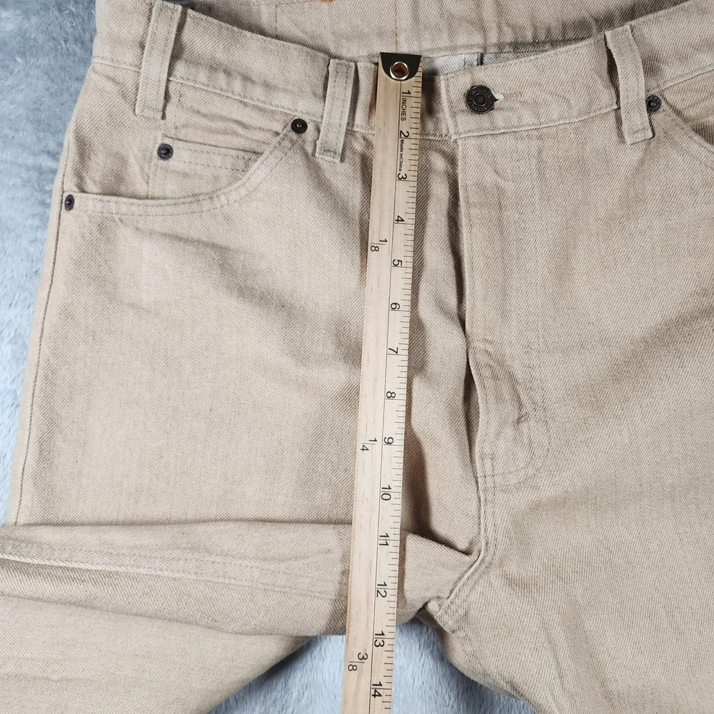 VINTAGE Levis 550 Jeans Men 36x32 (Fits 34x33) Beige Sandstone Orange Tab USA 90